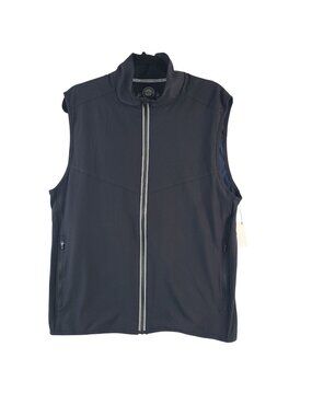 NEW Flag & Anthem Madeflex Men's Black Sleeveless Full-Zip Stretch Vest Sz M